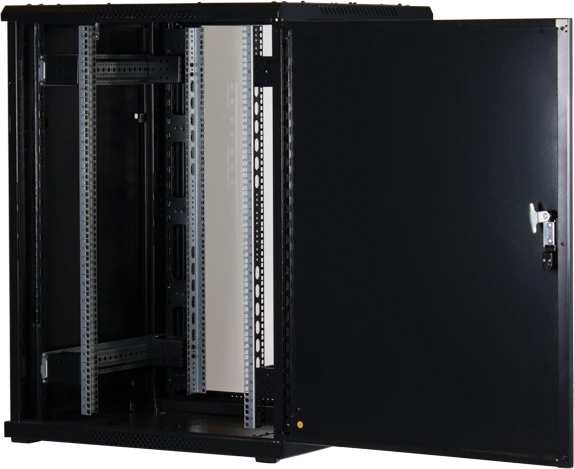Rockstable 19" Serverschrank 22HE, Sicherheitsglastür, IP2X, schwarz, 800mm tief