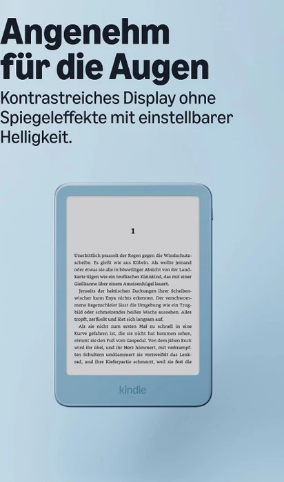 Amazon Kindle 13. Gen, Alpenblau, 32GB Flash, ohne Werbung [2026]