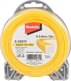 Makita Square Trim Pro Trimmerfaden für Rasentrimmer, 3mm/15m