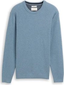 Tom Tailor Bio-Baumwolle Strickpullover faded blue melange (Herren)