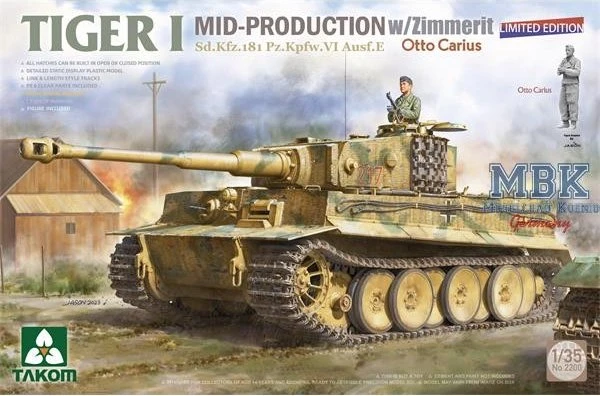 Takom Panzer VI Tiger I (mid Prod.) mit Zimmerit Otto Carius