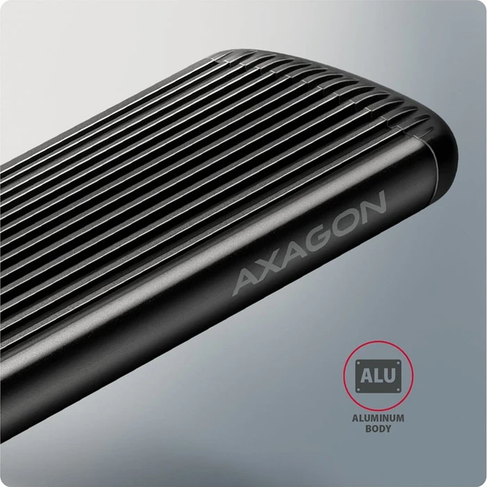 Axagon M.2 Festplattengehäuse, M.2 PCIe, Ribbed Box, USB-C 3.1