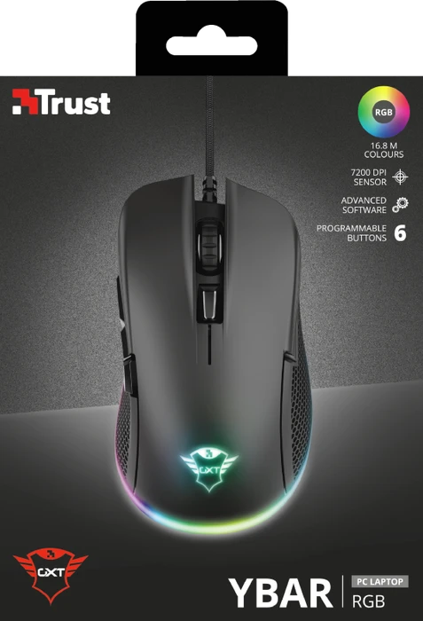 Trust Gaming GXT 922 YBAR RGB Gaming Mouse schwarz, USB