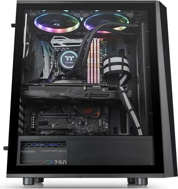 Thermaltake Versa J24 TG RGB, schwarz, Glasfenster