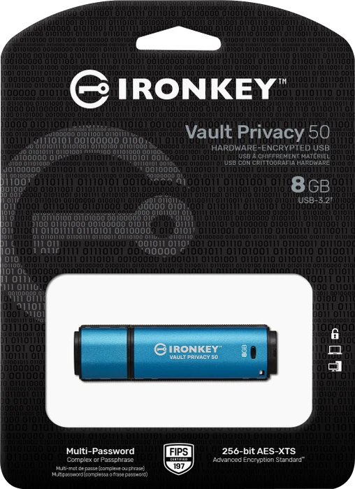 Kingston IronKey Vault Privacy 50 8GB, USB-A, USB 3.2 Gen 1×1
