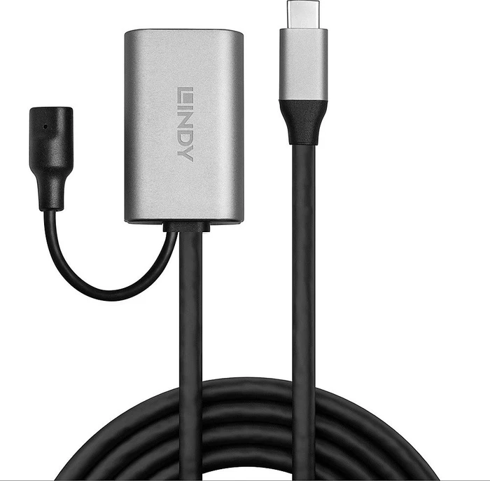 Lindy USB 3.0 aktives Verlängerungskabel, USB-C [Stecker] auf USB-C [Buchse], 5m