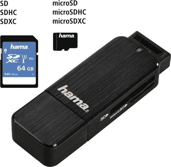 Hama Dual-Slot-Cardreader schwarz, USB-A 3.0 [Stecker]