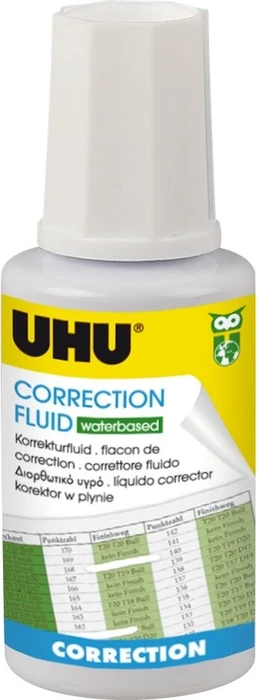 UHU Korrekturflüssigkeit auf Wasserbasis Fässchen mit Pinsel, 20ml (50460)