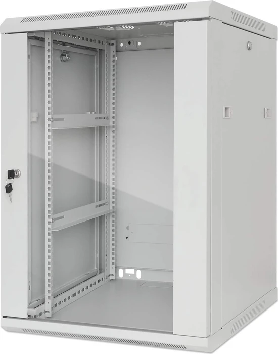 Intellinet Wandschrank 20HE, Sicherheitsglastür, IP2X, hellgrau, 450mm tief
