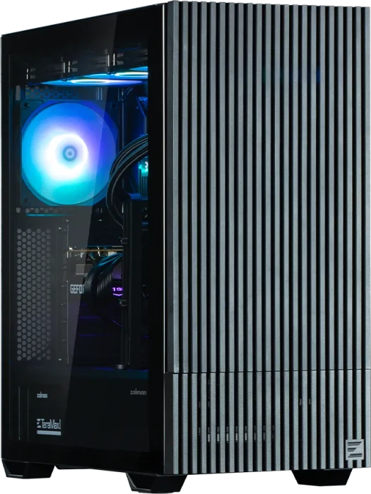 Zalman Z10 DS, schwarz, Display, Glasfenster