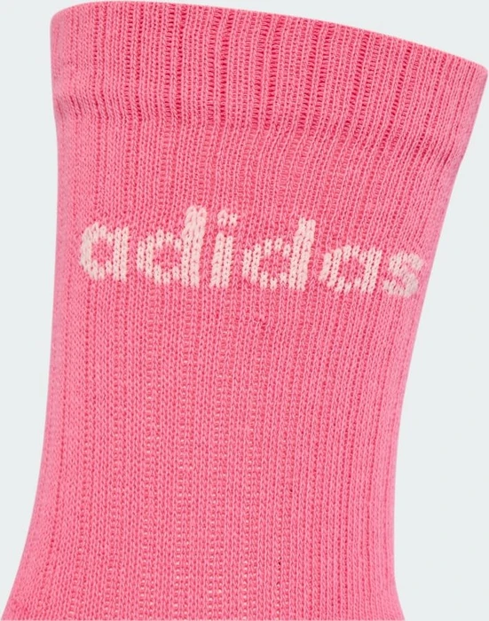 adidas Linear Crew Cushioned Socken off white/pink fusion, 3 Paare