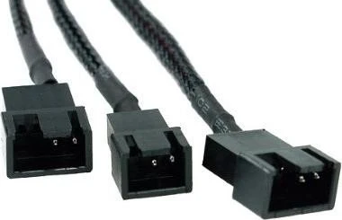 Phobya Molex auf 4-Pin/3-Pin/Molex Adapter, sleeved, 30cm, schwarz