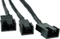 Phobya Molex auf 4-Pin/3-Pin/Molex Adapter, sleeved, 30cm, schwarz Vorschaubild