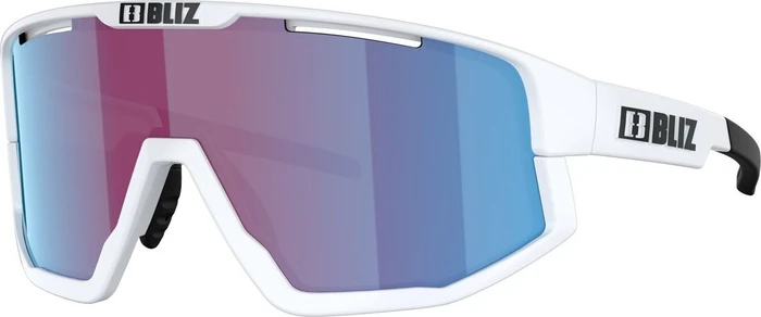 Bliz Fusion matte white/rose-violet blue mirror