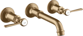 Hansgrohe Axor Montreux 3-Loch Waschtischarmatur für Wandmontage und Hebelgriffen brushed bronze