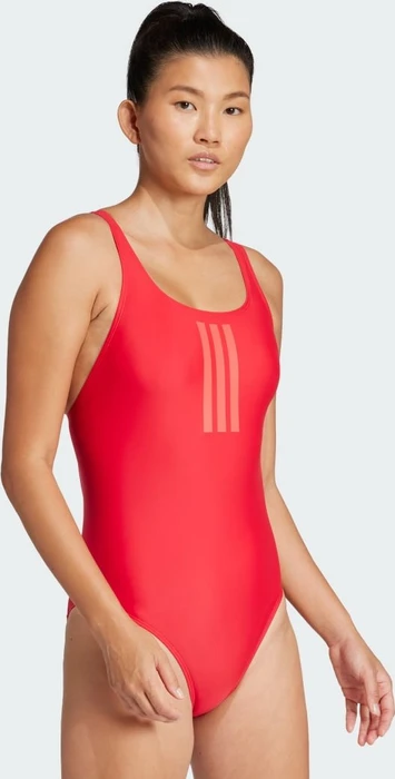 adidas 3-Streifen V-Back Badeanzug pure ruby/lucid red (Damen)