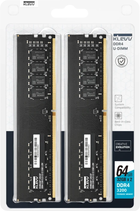 Klevv UDIMM 64GB Kit, DDR4-3200, CL22-22-22-52