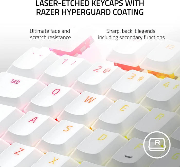Razer DeathStalker V2 Pro TKL, Mercury White, Razer Low-Profile Linear Optical RED, USB/Bluetooth, US