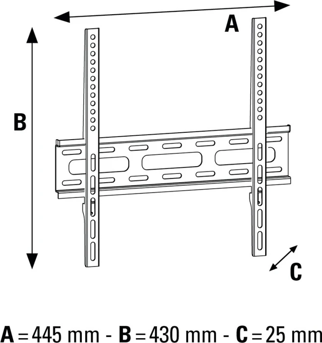 Hama TV-Wandhalterung Fix, 1 Stern, XL, 127cm schwarz