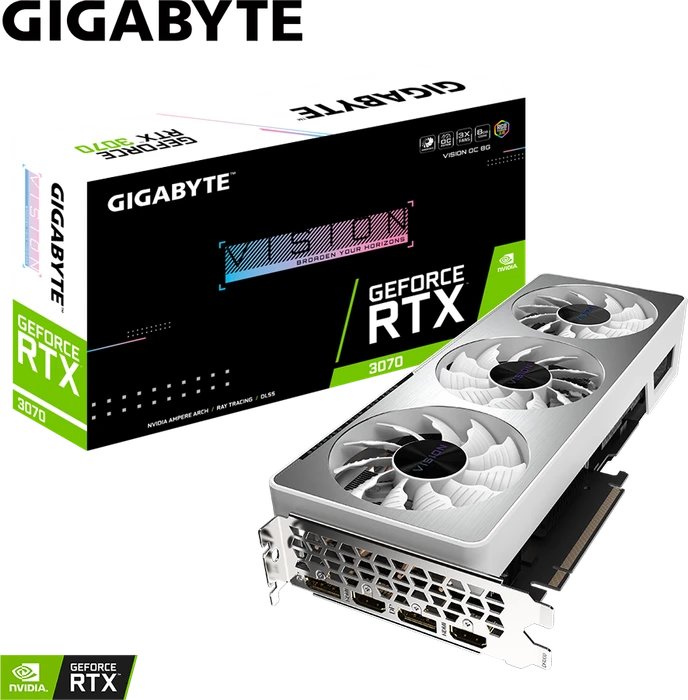 GIGABYTE GeForce RTX 3070 Vision OC 8G (Rev. 1.0), 8GB GDDR6, 2x HDMI, 2x DP