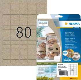 Herma Etiketten, 35.6x16.9mm, braun, matt, 20 Blatt (1600 Etiketten)