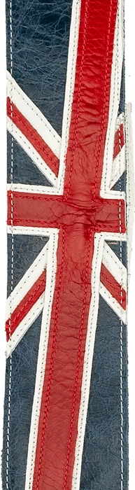 D'Addario Premium Leather Guitar Strap Union Jack