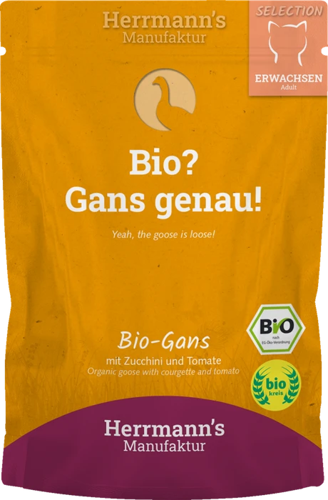 Herrmann's Manufaktur Bio Gans mit Zucchini und Tomaten, 100g