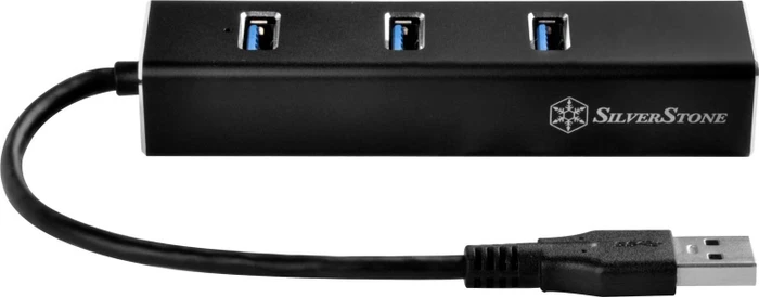 SilverStone EP04 Hub, LAN-Adapter, RJ-45, USB-A 3.0 [Stecker]