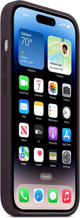 Apple Silikon Case mit MagSafe für iPhone 14 Pro Holunder