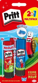 Pritt Original Klebestift, 3 Stück (2x 22g Original + 1x 20g Neon)