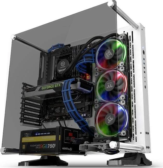 Thermaltake Core P3 Tempered Glass Snow Edition, weiß, Glasfenster