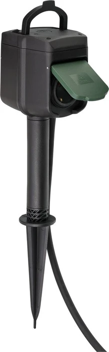 Brennenstuhl Connect WIFI Gartensteckdose mit Erdspieß, 2-fach, IP44, 10m Kabel, Smart-Steckdose