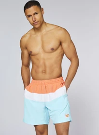Chiemsee Blockstreifen-Design mit Jacquard Label Badeshorts melon (Herren)