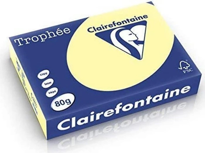 Clairefontaine Trophée Universalpapier matt pastellgelb, A4, 80g/m², 500 Blatt
