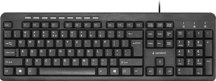 Gembird Multimedia Keyboard, schwarz, USB, US