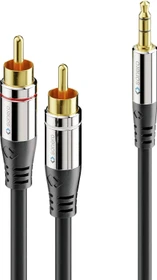 Sonero Premium 1x 3.5mm Klinke auf 2x Cinch Stereo Kabel 12.5m (S-AC600-125)