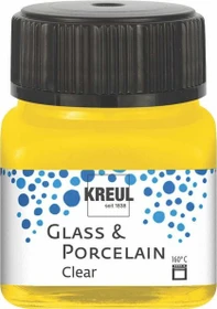 Kreul Glass & Porcelain Clear Glas- und Porzellanmalfarbe, sonnengelb, 20ml