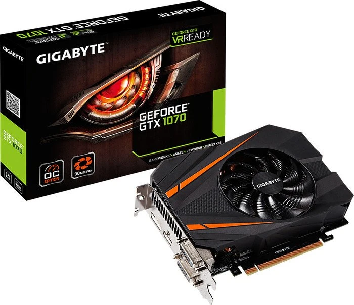 GIGABYTE GeForce GTX 1070 Mini ITX OC, 8GB GDDR5, 2x DVI, HDMI, DP