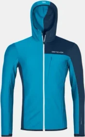 Ortovox Fleece Light Grid Hooded Funktionsjacke mountain blue (Herren)