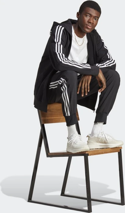 adidas Aeroready Essentials Tapered Cuff Woven 3-Streifen Trainingshose lang schwarz/weiß (Herren)