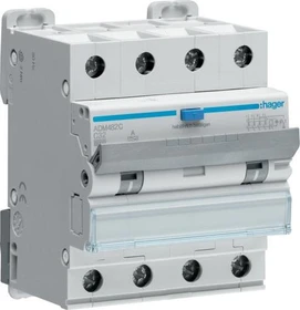 Hager RCBO 4P 400V Charakteristik C 32A 0.03A Typ A 6kA 4TE