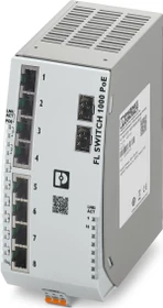 Phoenix Contact FL 1000 Industrial Railmount Gigabit Switch 1100T-8POE-2SFP, 8x RJ-45, 2x SFP, 120W PoE+ (1467018)