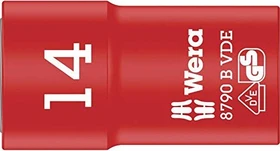 Wera 8790 B VDE Zyklop Außensechskant Steckschlüssel 3/8", 14x46mm