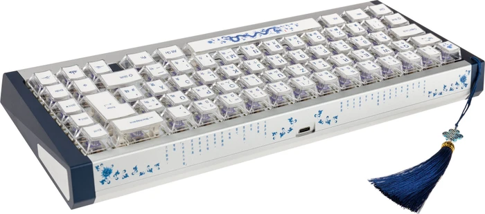 Ducky Year of the Dragon 2024, 65% Layout, weiß/blau, hot-swap, MX2A RGB PURPLE, USB, ND