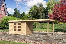 Karibu Askola 4 Gartenhaus inkl. Anbau 2.8m natur