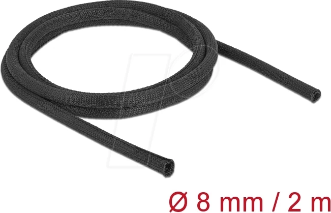 DeLOCK Geflechtschlauch selbstschließend, hitzebeständig, 8mm, 2m, schwarz