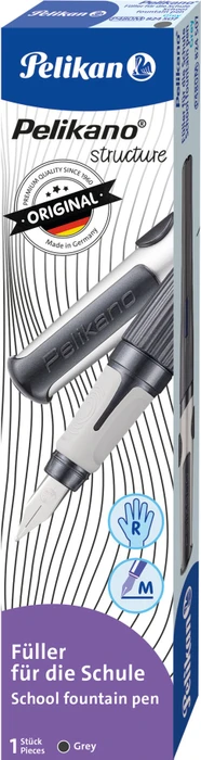 Pelikan Pelikano structure grau, rechte Hand, mittel, Faltschachtel