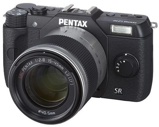 Pentax Q10 schwarz mit Objektiv Q 02 Standard Zoom 5-15mm 2.8-4.5 AL und Q 06 Telephoto Zoom 15-45mm 2.8 AL