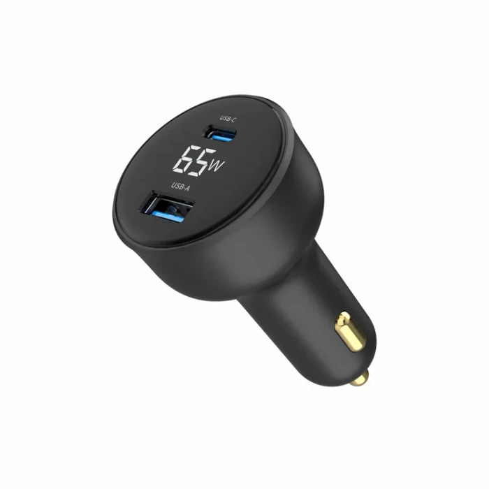 Gembird Dual-Port USB-Kfz Ladeadapter 65W schwarz