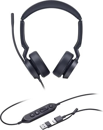 Yealink UH44 Dual Headset On-Ear kabelgebunden USB-A USB-C Zertifiziert für Microsoft Teams (1308186) Image